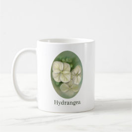 Weiße Pastelle Hydrangea Blütencreme Kaffeetasse