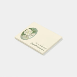 Weiße Pastelle Hydrangea Blütencreme Post-it Klebezettel