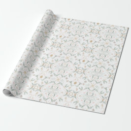 Weiße Pastelle Sage & Beige Weihnachten Geschenkpapier