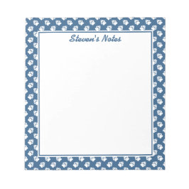 Weiße Pasten auf blau mit benutzerdefiniertem Text Notizblock