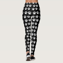 Weiße PawPrints - Leggings für Mehrdruck