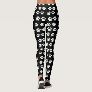 Weiße PawPrints - Leggings für Mehrdruck
