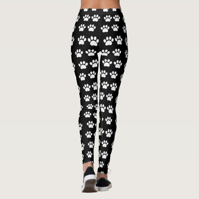 Weiße PawPrints - Leggings für Mehrdruck (Rückseite)