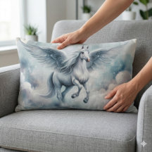 Weiße Pegasus Flügel Sanfte Blaue Himmel Traumland