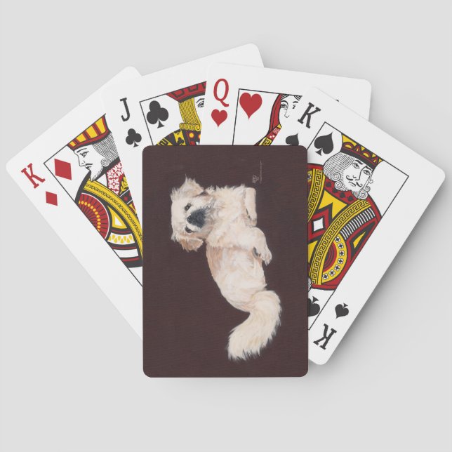 Weiße Pekingese Spielkarten (Rückseite)