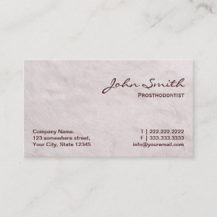 Weiße Pelzprosthodontics-Visitenkarte Visitenkarte