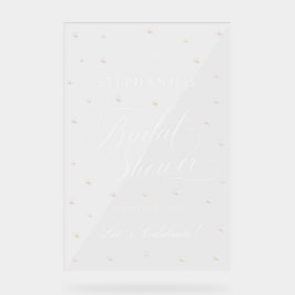 Weiße Perlen Brautparty Begrüßung Akryllisches Zei Acrylschild