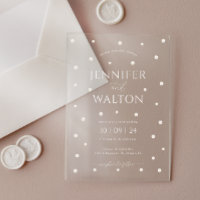 Weiße Perlen Hochzeit Acryl-Einladung