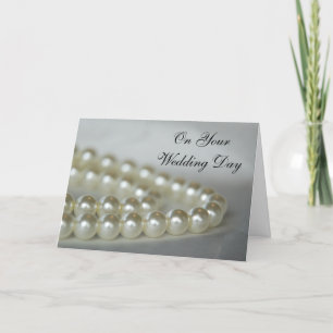 Weiße Perlen Hochzeitstag Karte