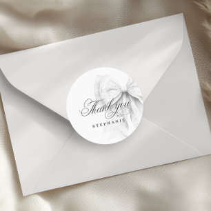 Weiße Perlen Schleife Brautparty Runder Aufkleber