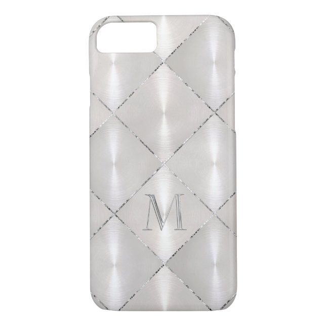 Weiße Perlmutter mit SilverMonogram Case-Mate iPhone Hülle (Rückseite)