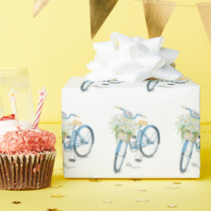 weiße Perserkatze im Fahrradkorb Geschenkpapier
