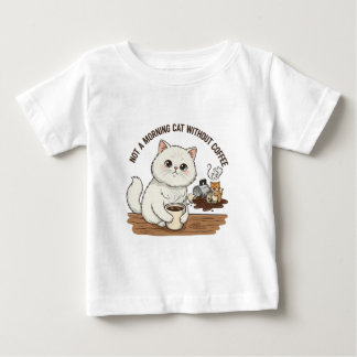 Weiße Perserkatze Kaffee Liebhaber Baby T-shirt