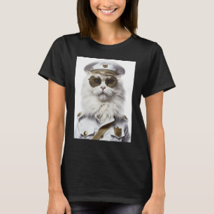 Weiße Perserkatze Militärmütze T-Shirt
