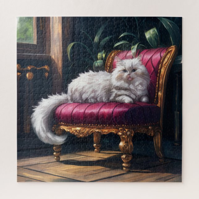 Weiße Perserkatze Puzzle (Vertikal)