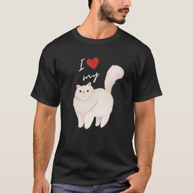 Weiße Perserkatzenmutter für Katze T-Shirt (Vorderseite)