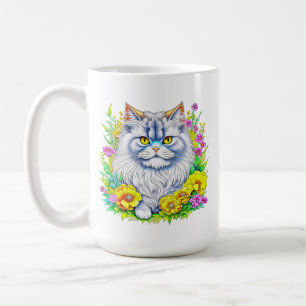 Weiße persische Katze bei Blume Personalisiert Kaffeetasse