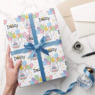 Weiße Persische Katze Longhair Geburtstag Geschenkpapier