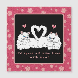 Weiße persische Katzen mit Herz Magnetkarte