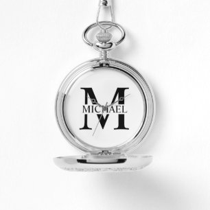 Weiße Personalisierte Monogramm und Name Armbanduhr