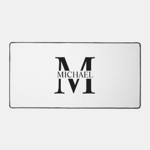 Weiße Personalisierte Monogramm und Name Schreibtischunterlage