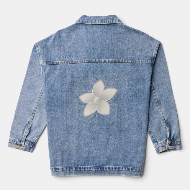 Weiße Petalen Jeansjacke (Rückseite)