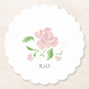 Weiße   Petit Blush Blumen-Papier-Unterlage Untersetzer