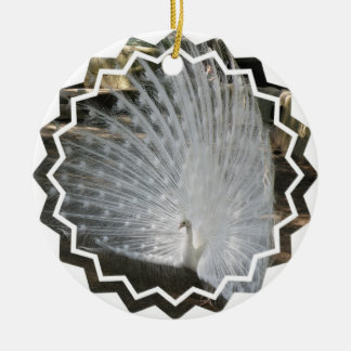 Weiße Pfau-Verzierungen Keramikornament