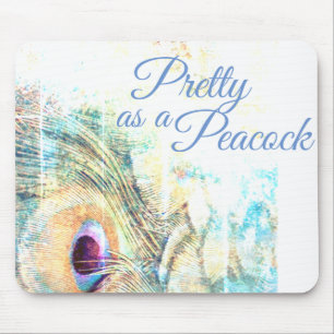 Weiße Pfauenfeder, als Pfauenpastete Hübsch Mousepad
