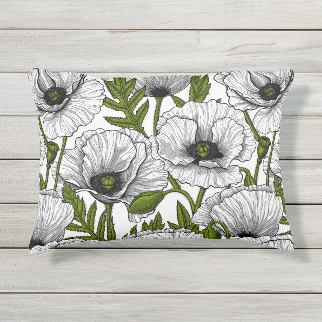 Weiße Pfeffer auf Weiß Kissen Für Draußen (Vorderseite)