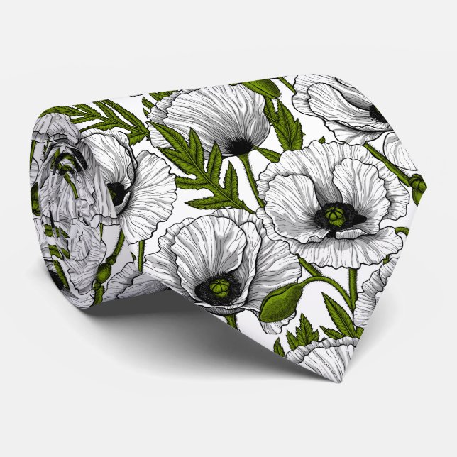 Weiße Pfeffer auf Weiß Krawatte (Gerollt)