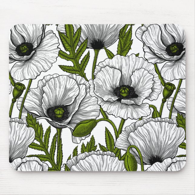 Weiße Pfeffer auf Weiß Mousepad (Vorne)