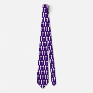 Weiße Pfeile - Dunkles Violett Krawatte