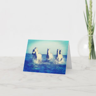 Weiße Pferde im Ozean Dankeskarte