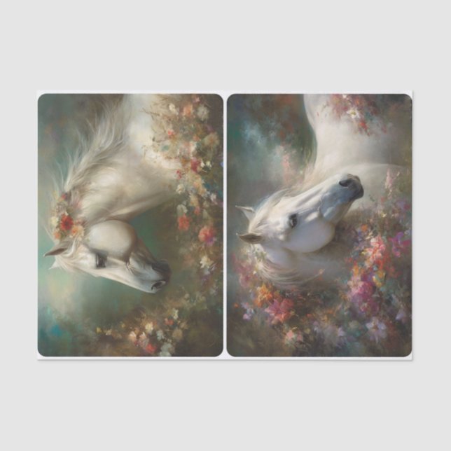 Weiße Pferde Seidenpapier (Vorderseite)