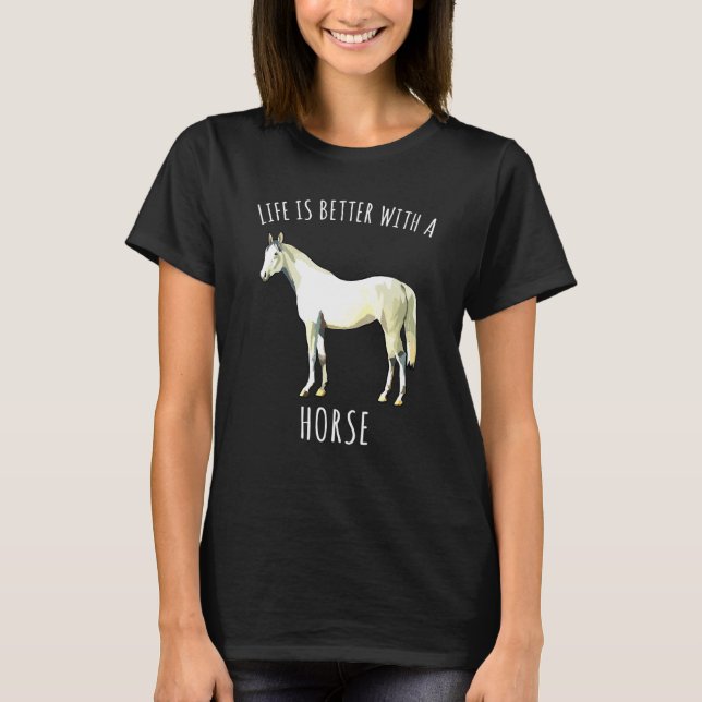 Weiße Pferde T-Shirt (Vorderseite)