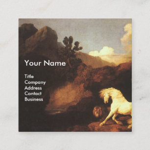 WEISSE PFERDE UND LIEBE / CADUCEUS VETERINÄRER SYM QUADRATISCHE VISITENKARTE