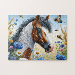 Weiße Pferdeblumen Puzzle
