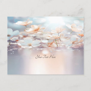 Weiße Pfirsich-Blumenpostkarte Postkarte