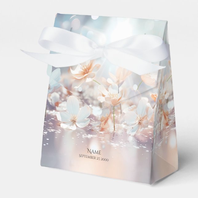 Weiße Pfirsichblume Geschenkschachtel (Vorderseite)