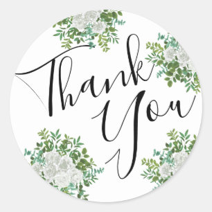 Weiße Pfirsiche und Rose Blumenaufkleber Umschlag Runder Aufkleber