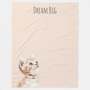 Weiße Pfirsichkatze Fleecedecke