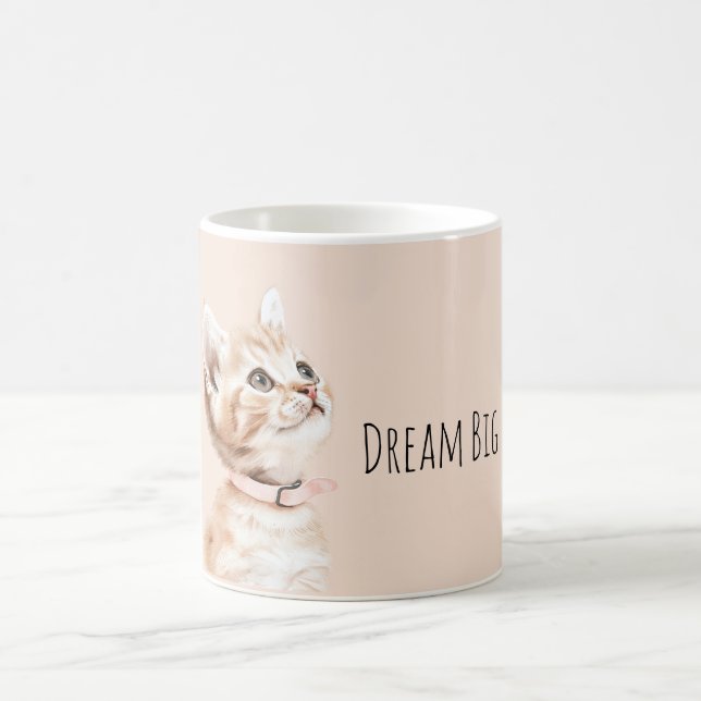 Weiße Pfirsichkatze Kaffeetasse (Mittel)