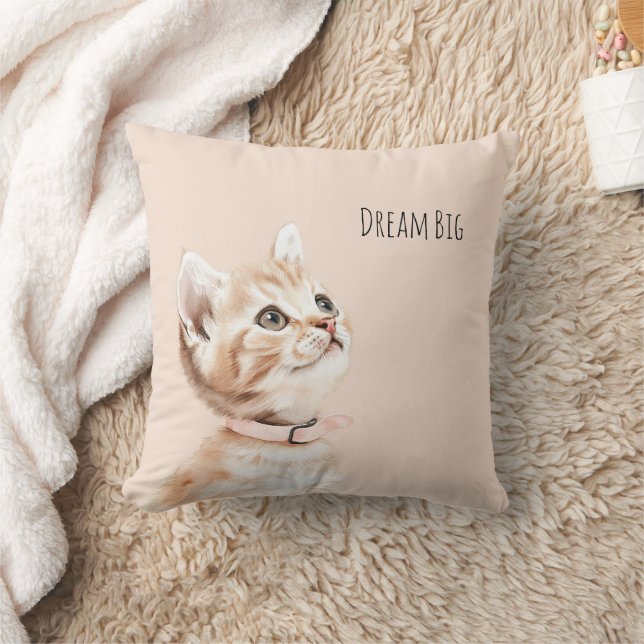 Weiße Pfirsichkatze Kissen (Decke)