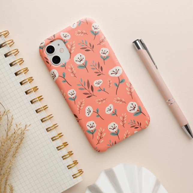 Weiße Pflaumen auf fett rotem Fall Case-Mate iPhone Hülle (Von Creator hochgeladen)