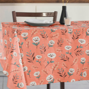 Weiße Pflaumen auf fett rotem Tablettenkern Tischdecke
