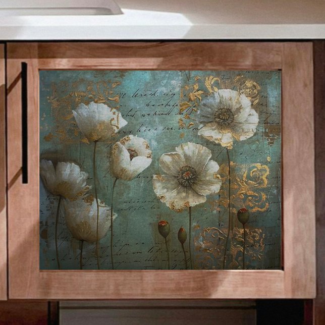 Weiße Pflaumen mit Aquamariner Decoupage Seidenpapier (Von Creator hochgeladen)