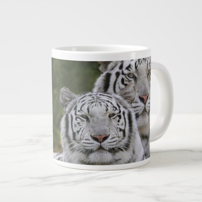 Weiße Phase, Bengalischer Tiger, Tigris Jumbo-Tasse (Vorderseite Rechts)