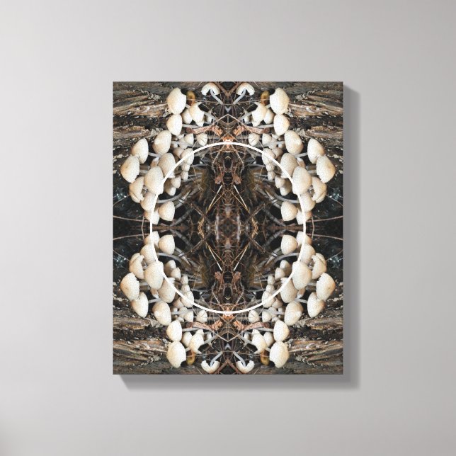 Weiße Pilze schaffen Ihr eigenes Foto Leinwanddruck (Vorderseite)