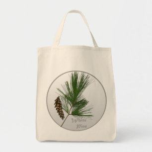 Weiße Pine Tree Tragetasche